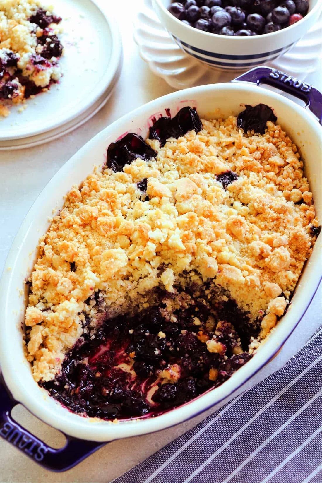 A blueberry crumble