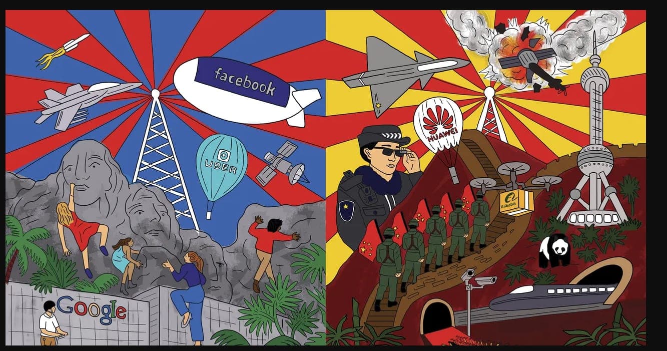 An illustration of China and the USA